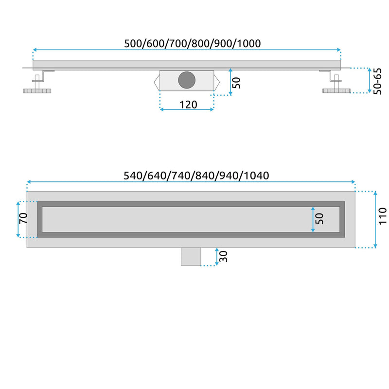 Lineaire afvoer Rea Neox BRUSH Steel 80 - View 7