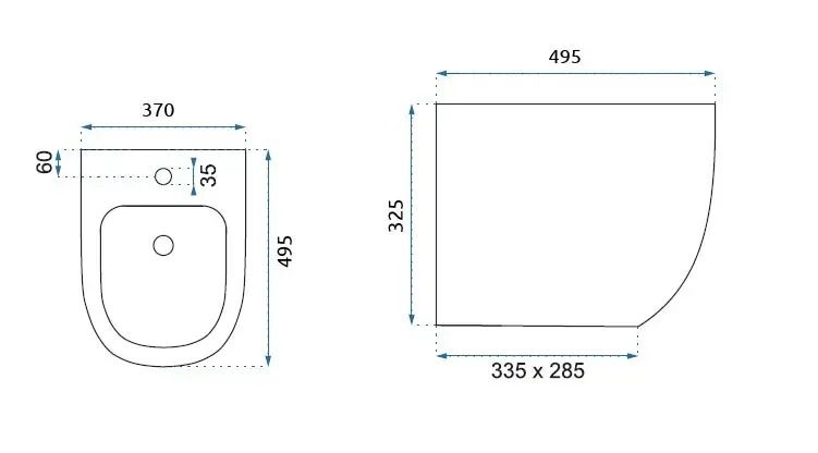 Wandbidet Rea Carlo Mini Black - View 2