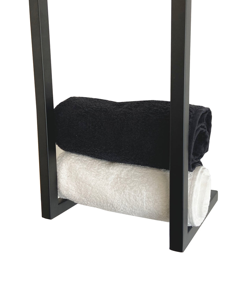 Loft handdoekrek 95 x 25 x 20 cm mat zwart