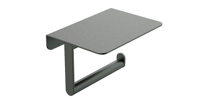 Alonzo toiletrolhouder met planchet gunmetal PVD