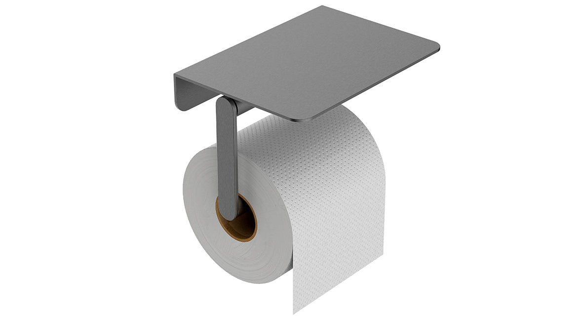 Wiesbaden Alonzo toiletrolhouder met planchet gunmetal PVD