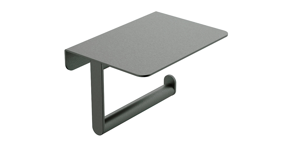 Wiesbaden Alonzo toiletrolhouder met planchet gunmetal PVD