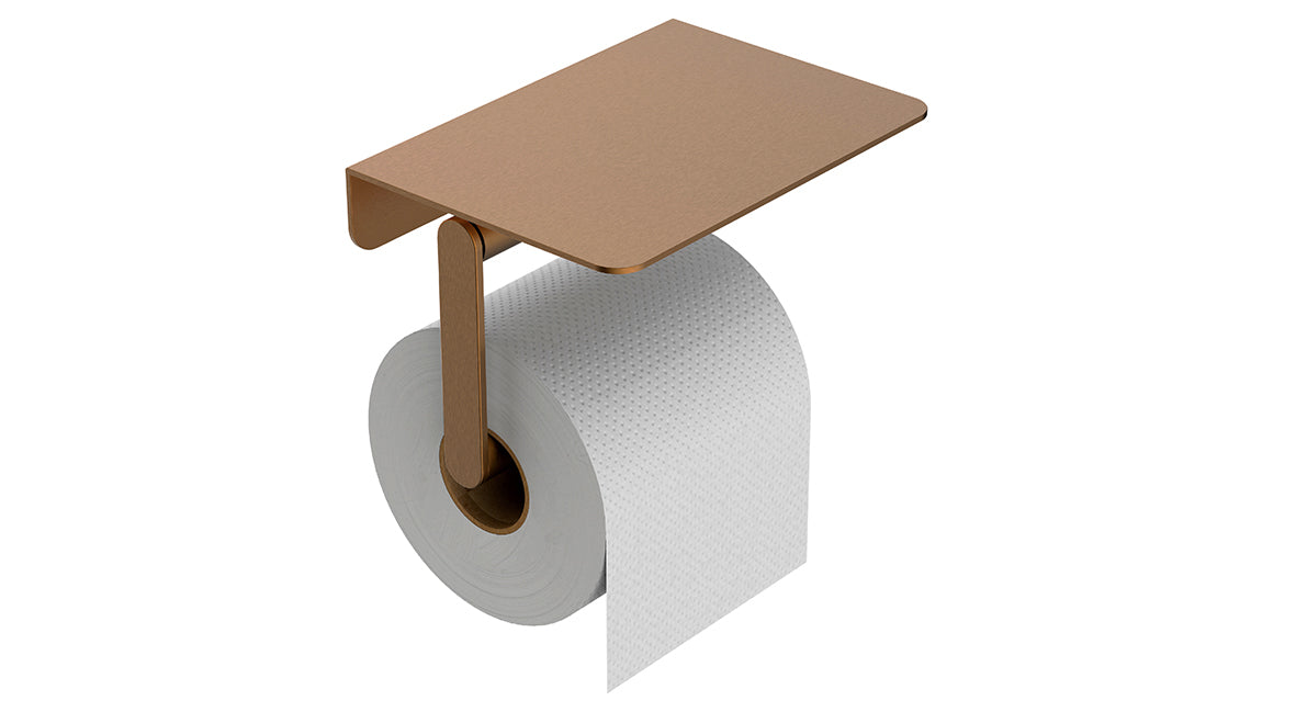 Wiesbaden Alonzo toiletrolhouder met planchet geborsteld brons koper PVD