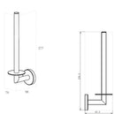 Alonzo reserverolhouder geborsteld messing PVD - maattekening