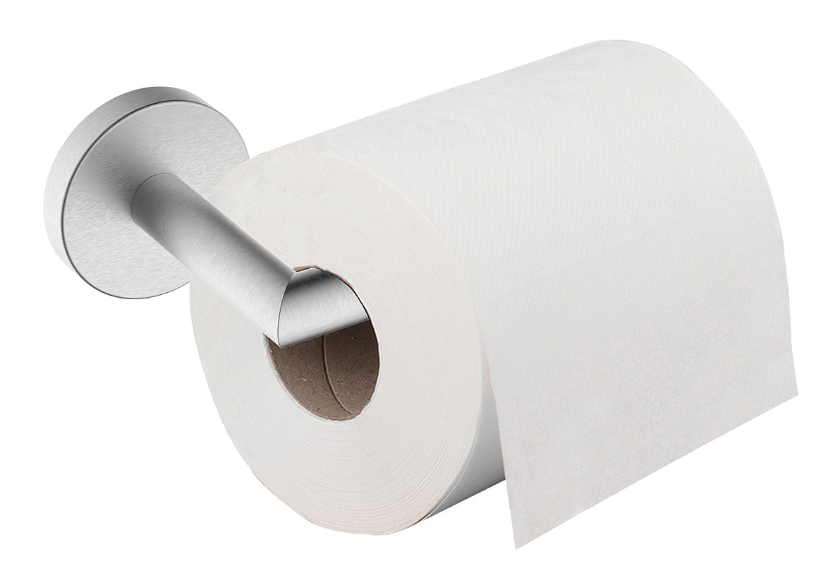 Wiesbaden Alonzo toiletrolhouder met vaste arm RVS geborsteld