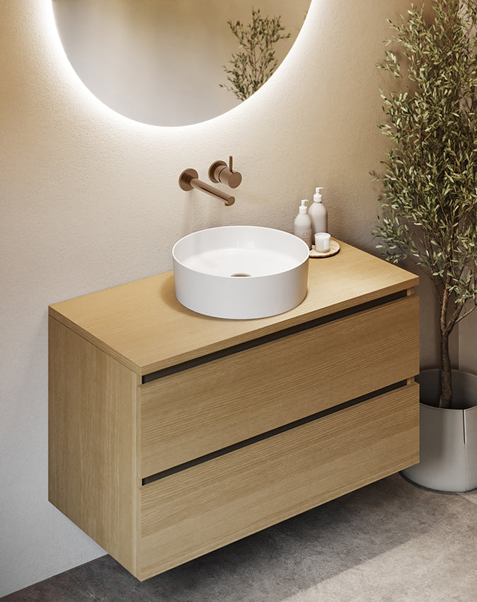 Wiesbaden Style wastafelkraan inbouw geborsteld brons koper PVD