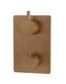 Caral afbouwdeel inbouwthermostaat 2 weg geborsteld brons koper PVD