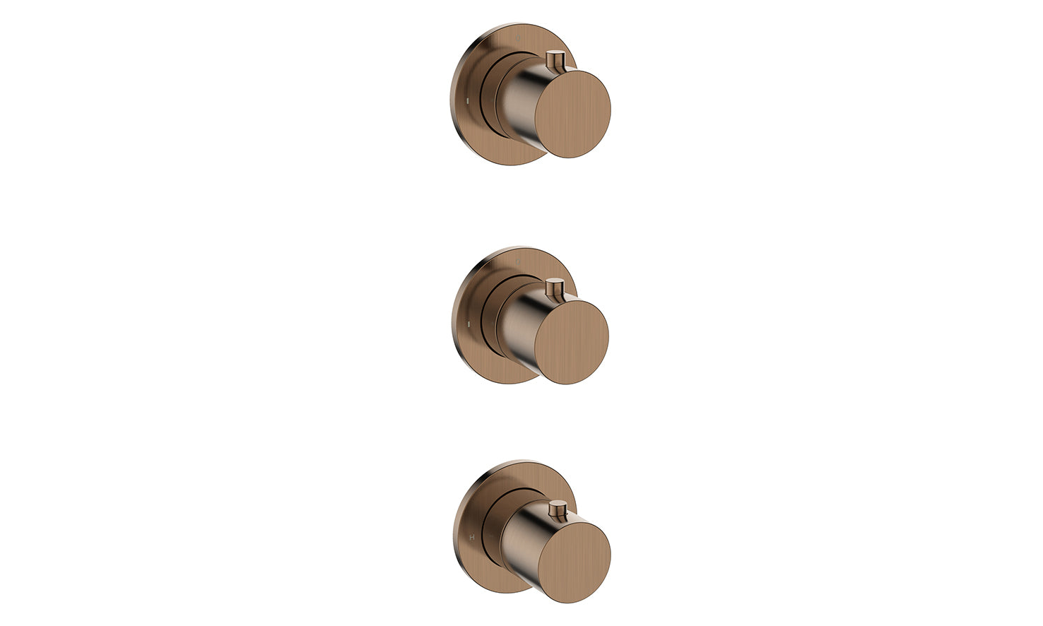 Caral afbouwdeel thermostatische douchekraan met 2 stopkranen geborsteld brons koper PVD – Wiesbaden – Koper – Inbouwthermostaat | Dealplein