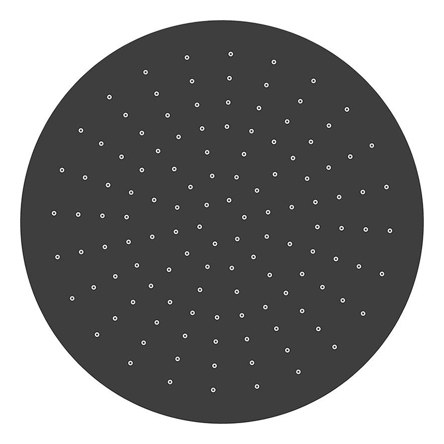 Wiesbaden UniMatch hoofddouche rond 30 x 0,8 cm mat zwart