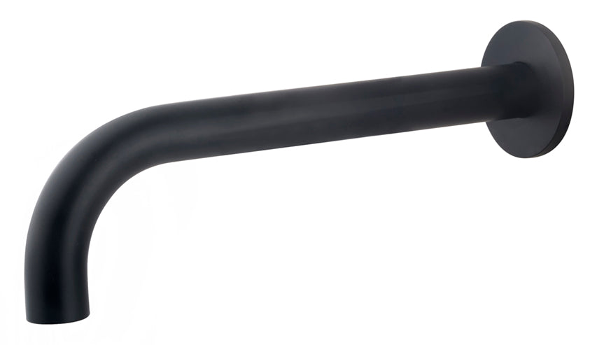 Caral baduitloop rond 25 cm 1/2'' mat zwart – Wiesbaden – Mat Zwart – Badkraan | Dealplein