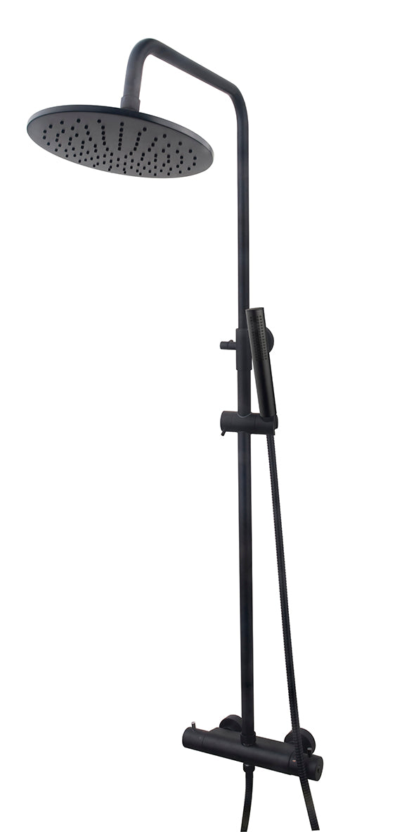 Caral Thermostatische Regendoucheset Opbouw Mat Zwart