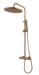 Caral thermostatische regendoucheset opbouw geborsteld brons koper PVD