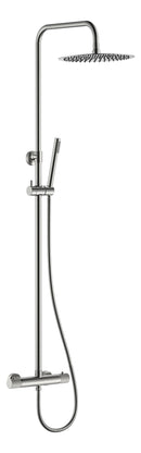 Ribbd thermostatische regendoucheset opbouw geborsteld staal PVD