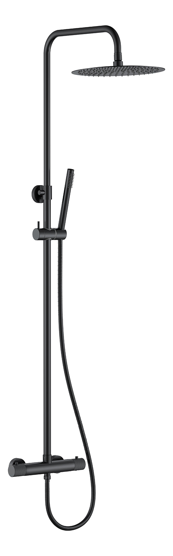 Ribbd Thermostatische Regendoucheset Opbouw Mat Zwart