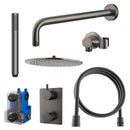 Caral inbouwthermostaat compleet met hoofddouche 30 cm en staafhanddouche gunmetal