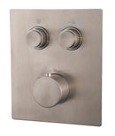 Caral Klik Pro afbouwdeel inbouwthermostaat 2 weg geborsteld staal PVD