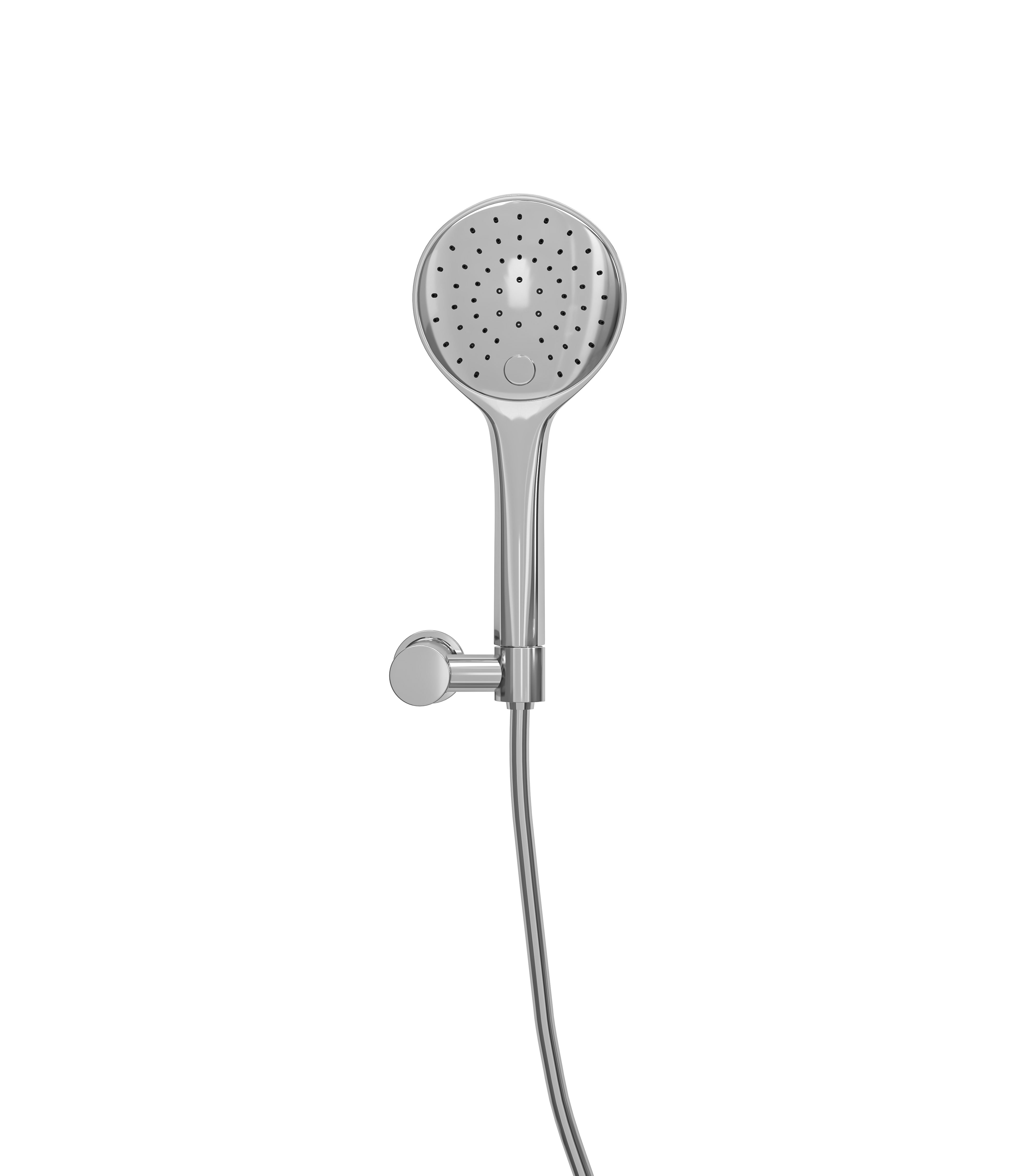 Unimatch Handdoucheset met Handdouche 3 Standen Ø 12 cm, Doucheslang en Wandhouder Kantelbaar Chroom