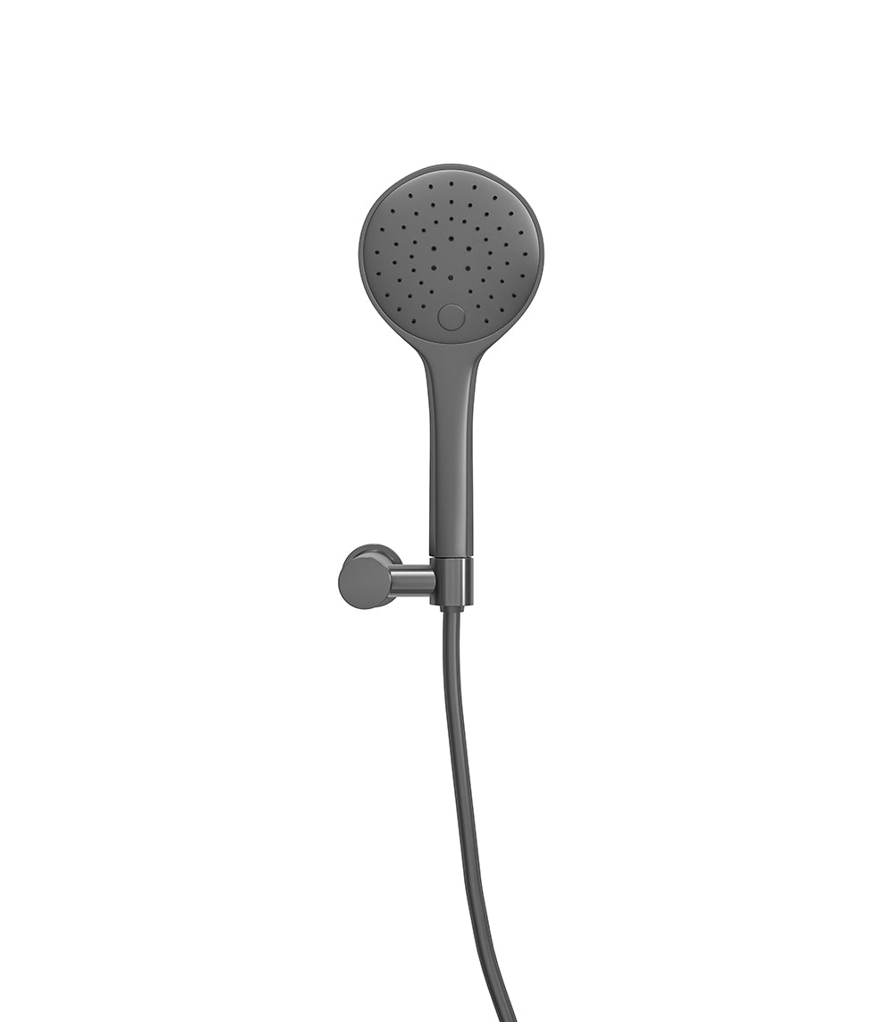 Unimatch Handdoucheset met Handdouche 3 Standen Ø 12 cm, Doucheslang en Wandhouder Kantelbaar Gunmetal