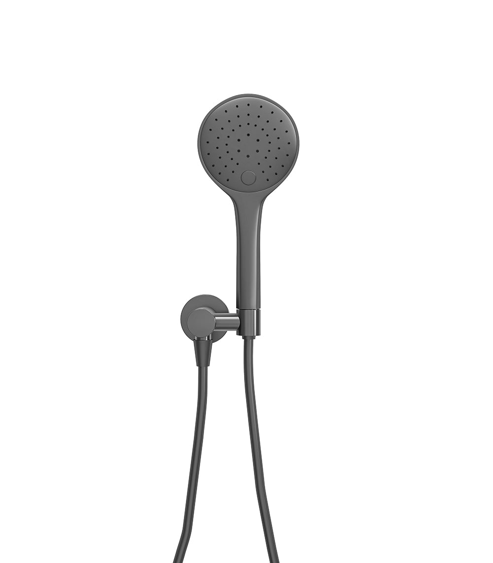 Unimatch Handdoucheset met Handdouche 3 Standen Ø 12 cm, Doucheslang en Wandaansluitbocht Gunmetal
