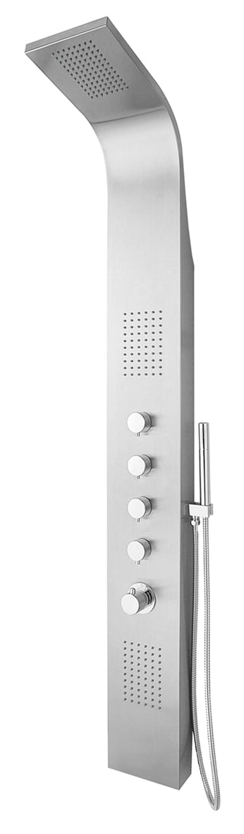 Huron thermostatische douchekolom 165x20 cm RVS – Xellanz – Chroom – Douchekolom | Dealplein
