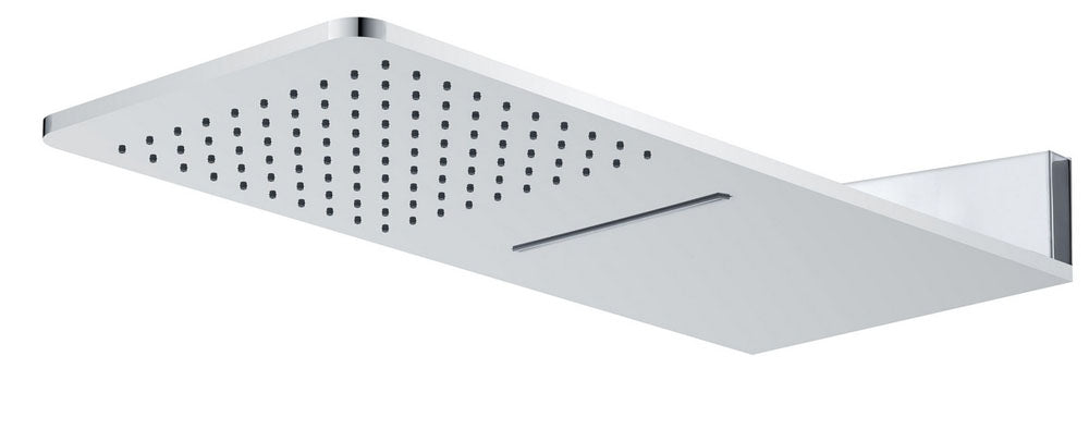 Wandhoofddouche met waterval vierkant 600 x 25 mm chroom – Xellanz – Chroom – Hoofddouche | Dealplein