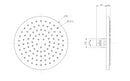 UniMatch hoofddouche rond 20 x 1,2 cm chroom - maattekening