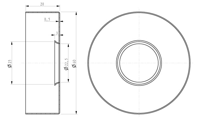UniMatch douchearm met plafondbevestiging 30 cm chroom maattekening – 30 cm | Dealplein