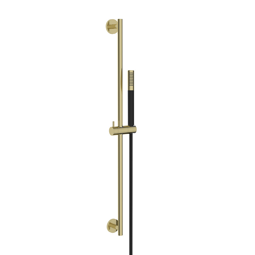 UniMatch glijstangset compleet met staafhanddouche 1 stand geborsteld messing/mat zwart – Wiesbaden – Mat Zwart – Glijstang | Dealplein