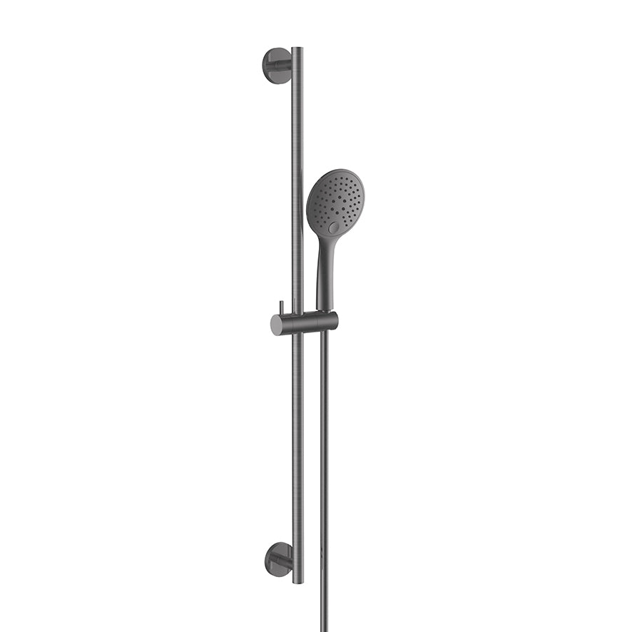 Wiesbaden UniMatch glijstangset compleet met handdouche 3 standen Ø 12 cm gunmetal