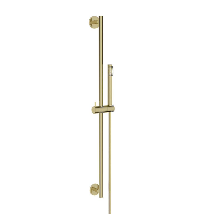 UniMatch glijstangset compleet met staafhanddouche 1 stand geborsteld messing – Wiesbaden – Geborsteld Messing – Glijstang | Dealplein