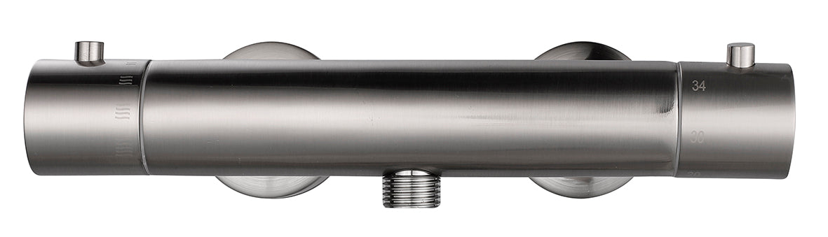 Rio thermostatische douchemengkraan 12 cm geborsteld staal