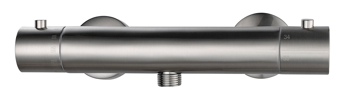 Rio thermostatische douchemengkraan 15 cm geborsteld staal