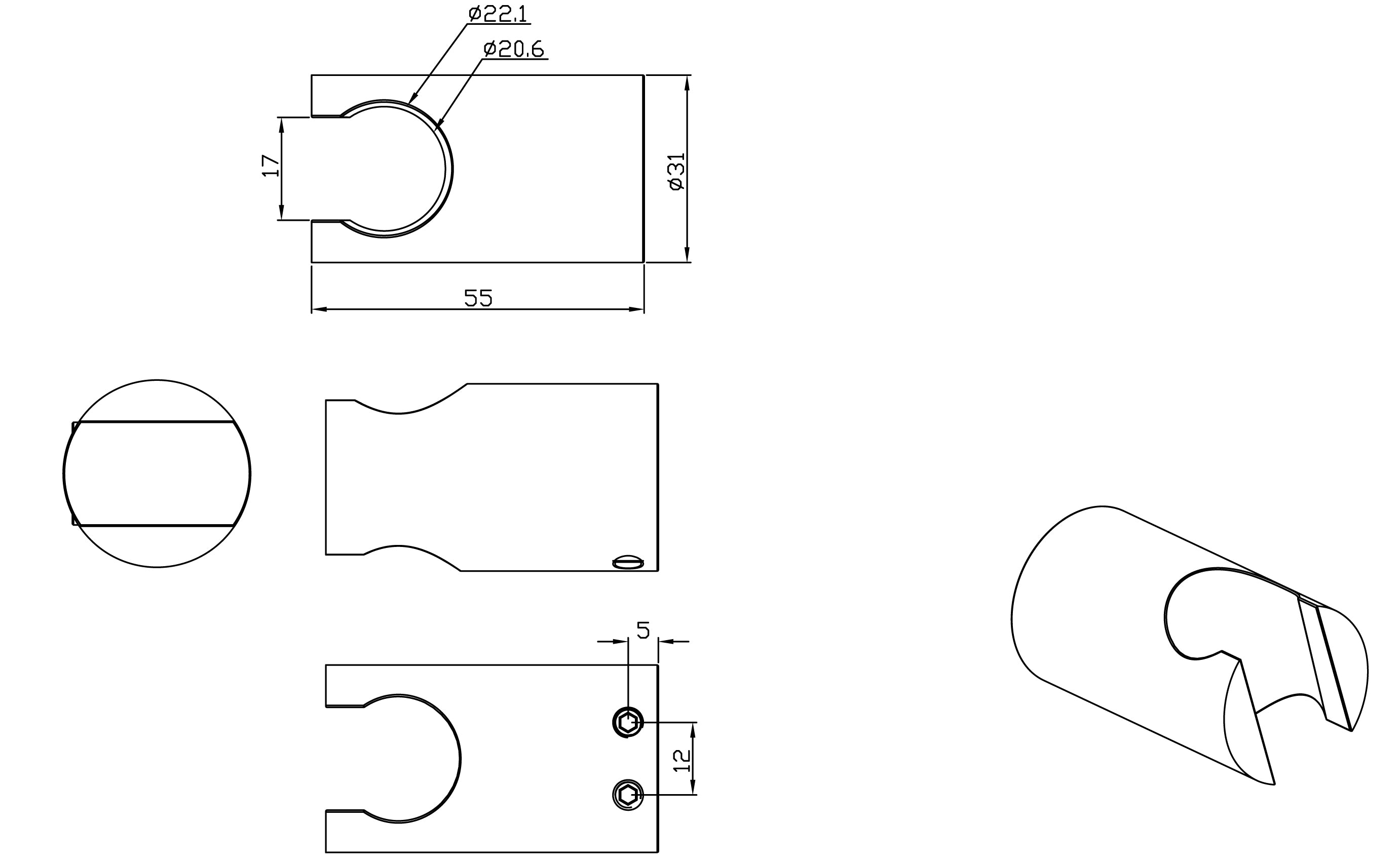 Maattekening Wandhanddouchehouder geborsteld staal PVD