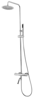 Caralda Eco thermostatische badmengkraan met regendoucheset opbouw chroom