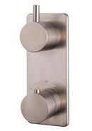 Rivaro inbouwthermostaat 2 weg geborsteld staal PVD