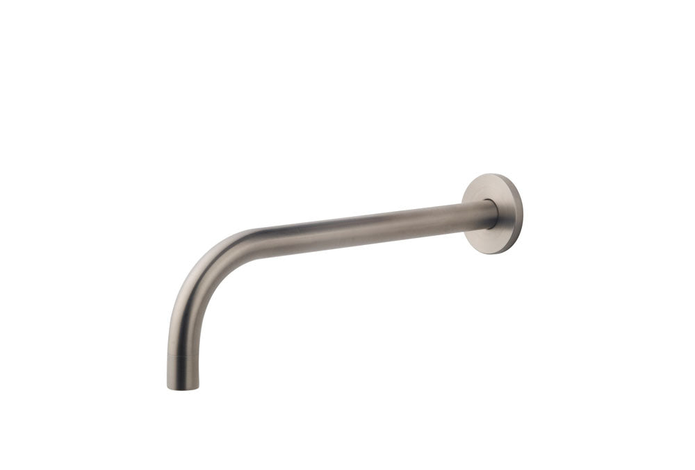 Slim 18mm uitloop rond 25cm 1/2" geborsteld staal PVD – Wiesbaden – Geborsteld Staal – Inbouw Wastafelkraan | Dealplein
