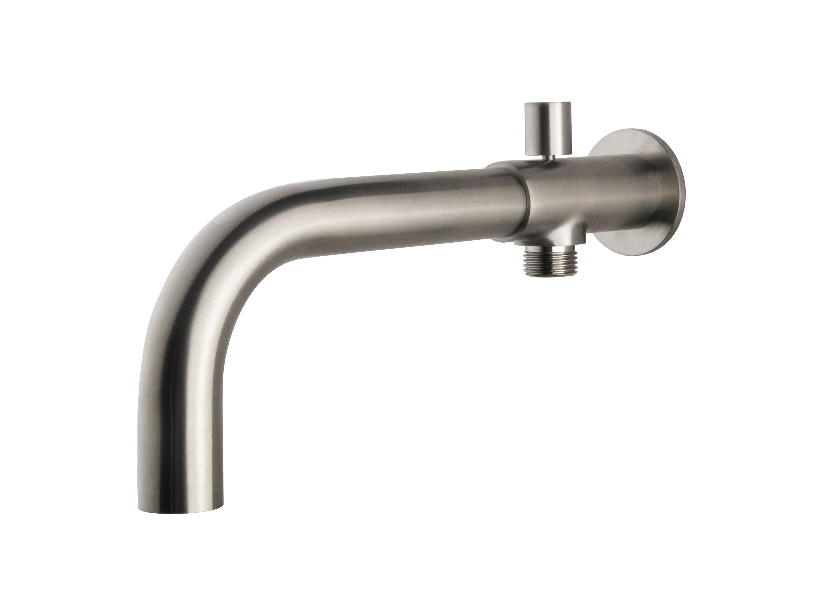inbouw-baduitloop met omstel rond 23cm geborsteld staal PVD – Xellanz – Geborsteld Staal – Badkraan | Dealplein