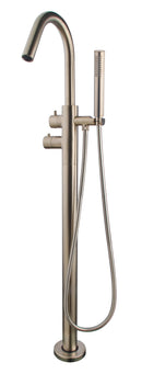 Caral thermostatische badmengkraan vrijstaand geborsteld staal PVD