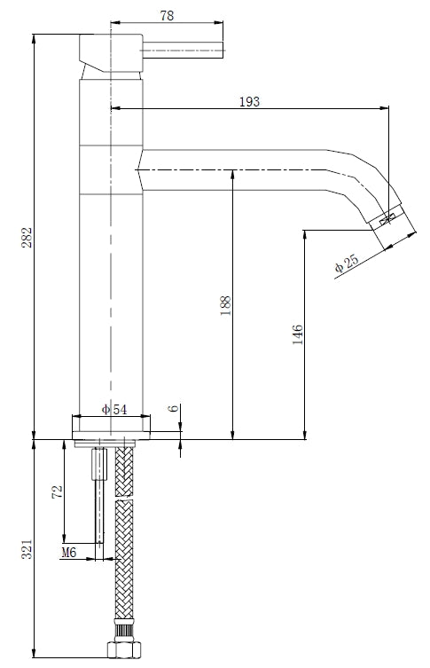 Cimara keukenmengkraan chroom maattekening – 28 cm | Dealplein