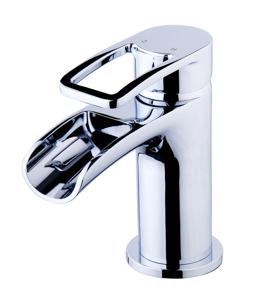 Alegra wastafelkraan waterval met clickwaste chroom – Xellanz – Chroom – Wastafelkraan | Dealplein