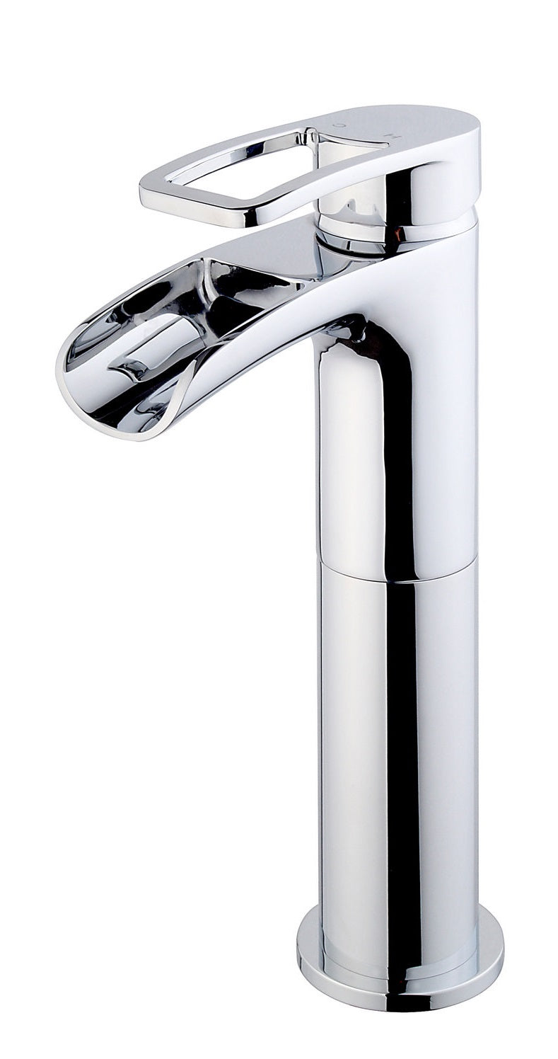 Alegra wastafelkraan waterval hoog chroom – Xellanz – Chroom – Hoge Wastafelkraan | Dealplein
