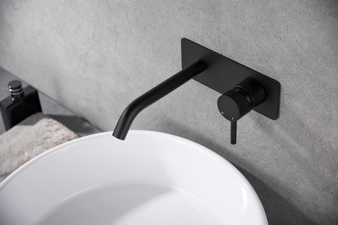 Ribbd eenhendel wastafelkraan met coldstart inbouw compleet mat zwart – Wiesbaden – Mat Zwart – Inbouw Wastafelkraan | Dealplein