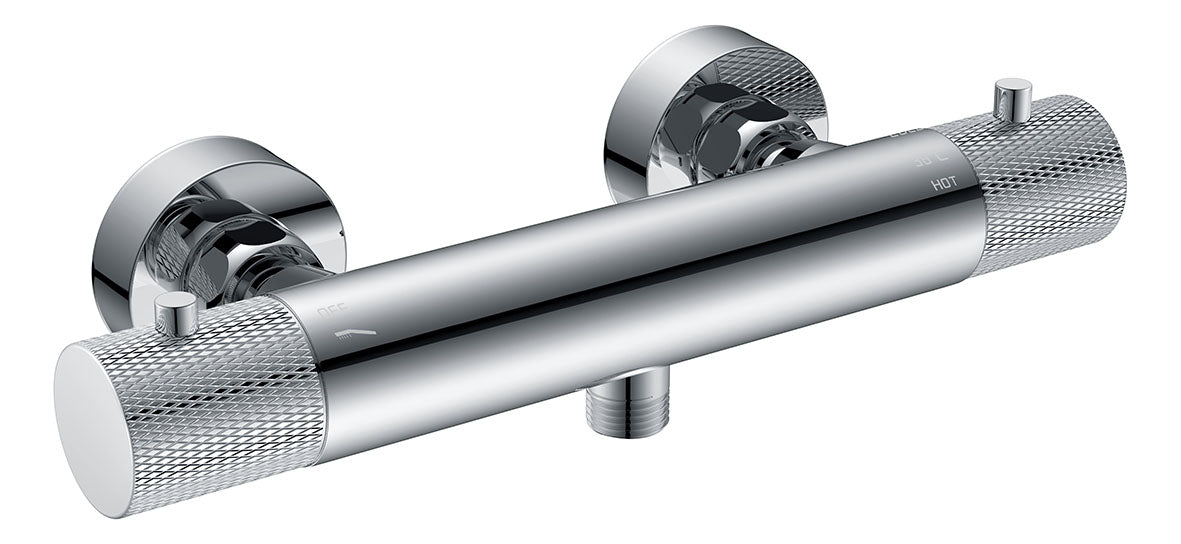 Ribbd thermostatische douchemengkraan hartafstand 15 cm chroom – Wiesbaden – Chroom – Douchekraan | Dealplein