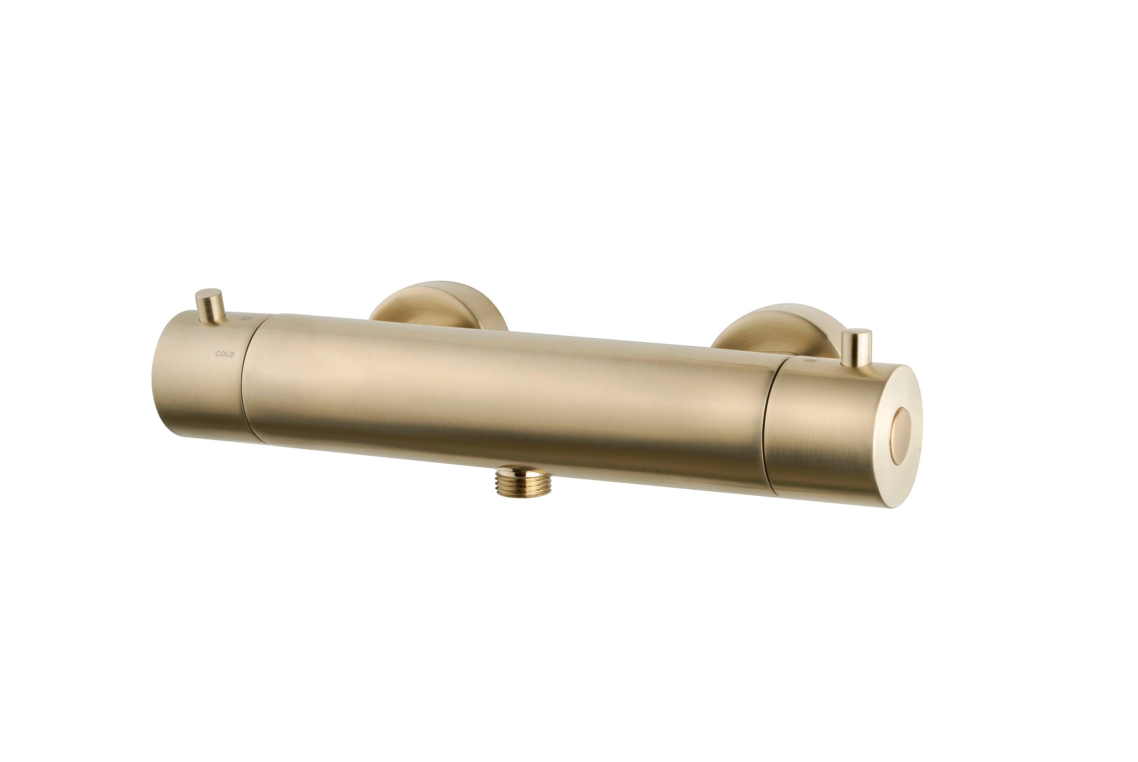 Wiesbaden Caral Cool Touch thermostatische douchemengkraan geborsteld messing PVD