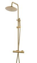 Caral thermostatische regendoucheset opbouw geborsteld messing PVD