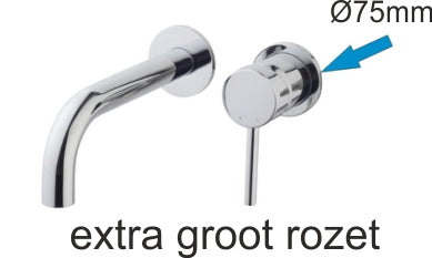 Caral rozet kraangedeelte eenhendel wastafelkraan 75mm chroom – Wiesbaden – Chroom – Rozet | Dealplein
