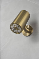 UniMatch Beam hoofddouche rond 1 stand met muurbevestiging geborsteld messing PVD