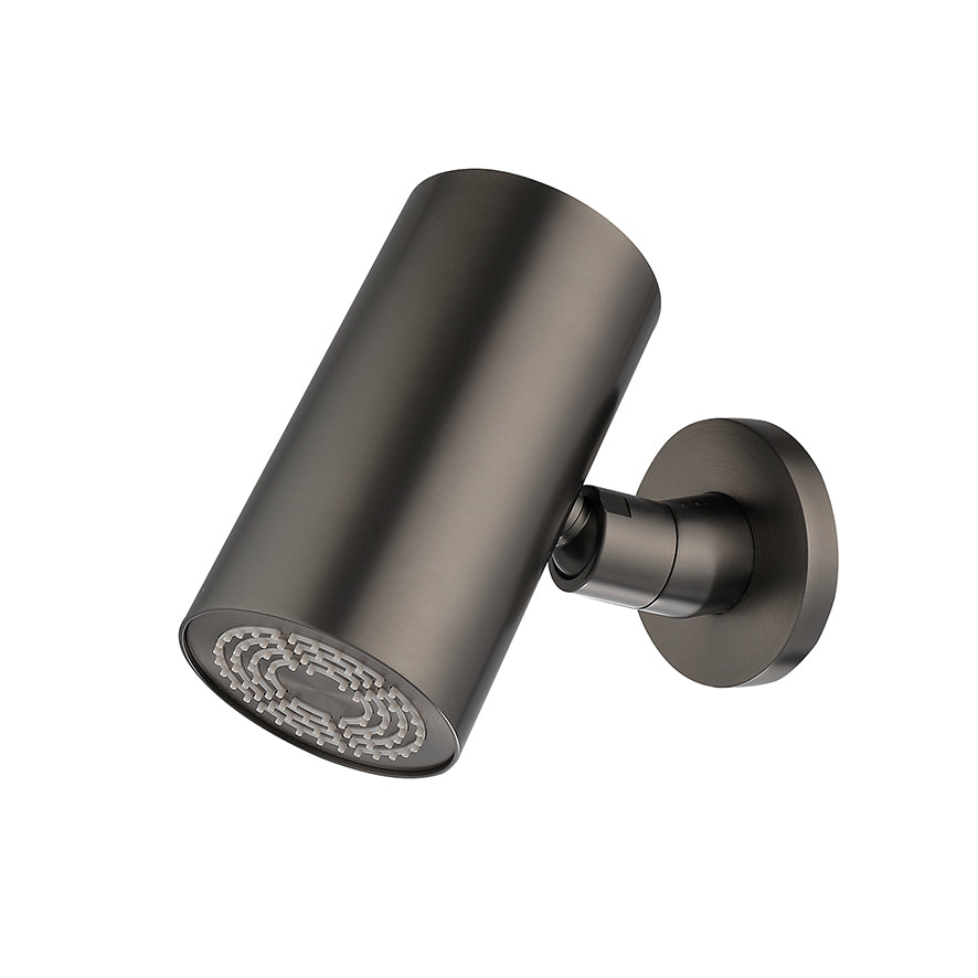 UniMatch Beam hoofddouche rond 1 stand met muurbevestiging gunmetal PVD – Wiesbaden – Mat Zwart – Hoofddouche | Dealplein