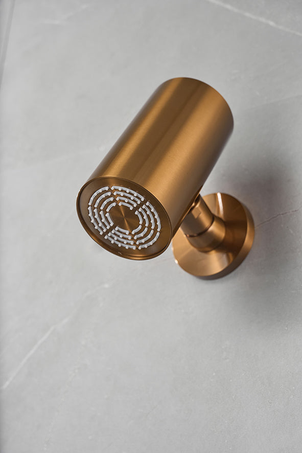 Wiesbaden UniMatch Beam hoofddouche rond 1 stand met muurbevestiging geborsteld brons koper PVD