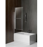 Polysan Rioni Folding Bath Screen (w) 710mm Silver Helder Glas afbeelding 2